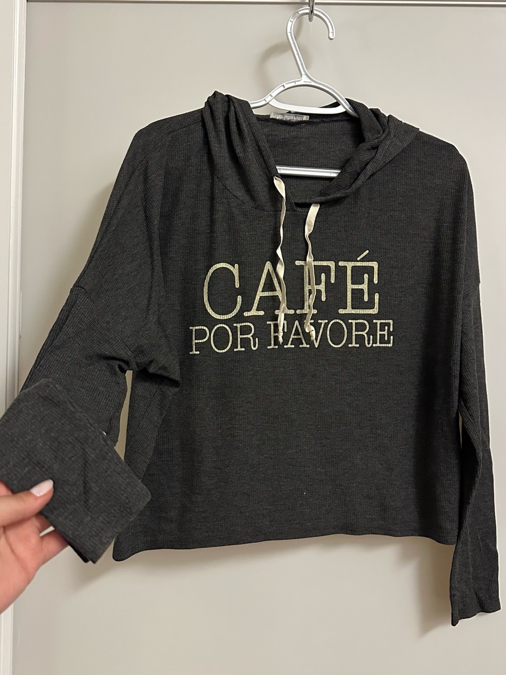 Women’s Charcoal Gray Hooded Top